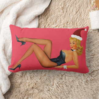 COJÍN LUMBAR CHRISTMAS CURVY PINUP GIRL LUMBAR PILLOW