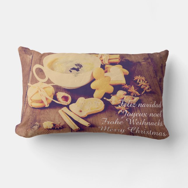 Cojín Lumbar Christmas Motif with Cookies, Sweets and Spices (Anverso)