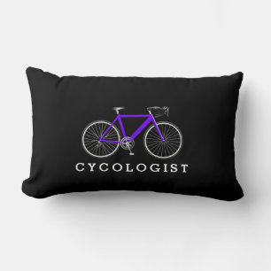 Cojín Lumbar Ciclista Bicicleta Morada Sobre Negro
