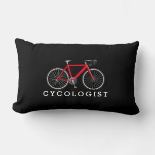 Cojín Lumbar Ciclista Bicicleta Roja Sobre Negro