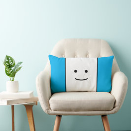 Cojín Lumbar Cielo Brillante Azul Blanco Rayas Carita Pequeña S