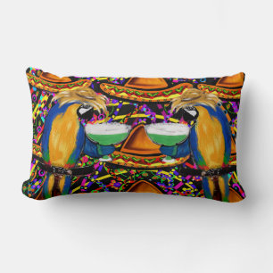 Cojín Lumbar ¡Cinco loros Fiesta De Mayo!