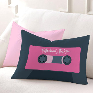 Cojín Lumbar Cinta de cassette rosa retro