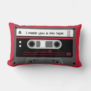 Cojín Lumbar Cinta de mezcla de cassette antigua Skool rojo y n