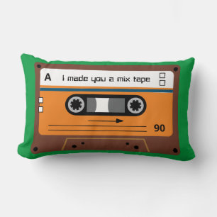 Cojín Lumbar Cinta de mezcla de cassette verde y marrón antiguo