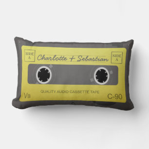Cojín Lumbar Cinta de música retro personalizada Añadir Novedad