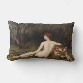 Cojín Lumbar Circe (Mujer, Tigre y Ocelote) (por John Collier)