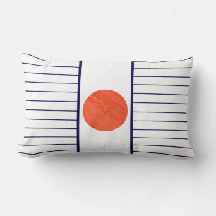 Cojín Lumbar Círculo de jasper rojo textura de banda azul