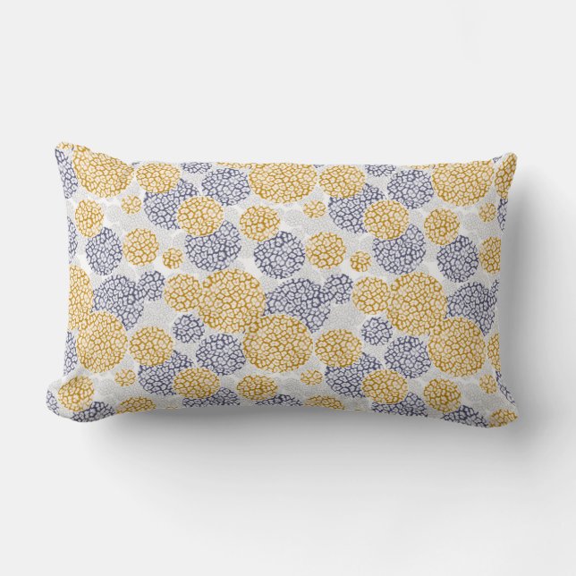 Cojín Lumbar Círculos con estampado de piel de leopardo amarill (Anverso)