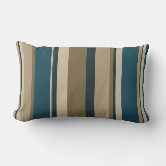 Cojín Lumbar Círculos verde azulados y Toupe (Anverso)