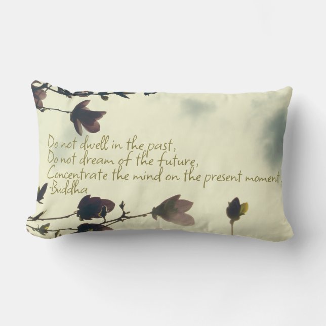 Cojín Lumbar Cita de Buda sobre el pasado (Anverso)