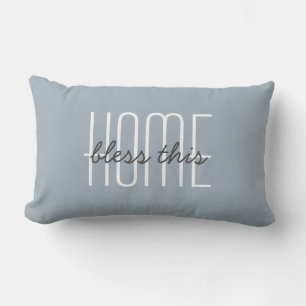 Cojín Lumbar Cita de Hogar Dulce Hogar Azul Personalizar Decora