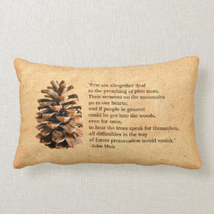 Cojín Lumbar Cita De Pine Cone Y John Muir