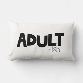 Cojín Lumbar Cita divertida de color blanco y negro para adulto