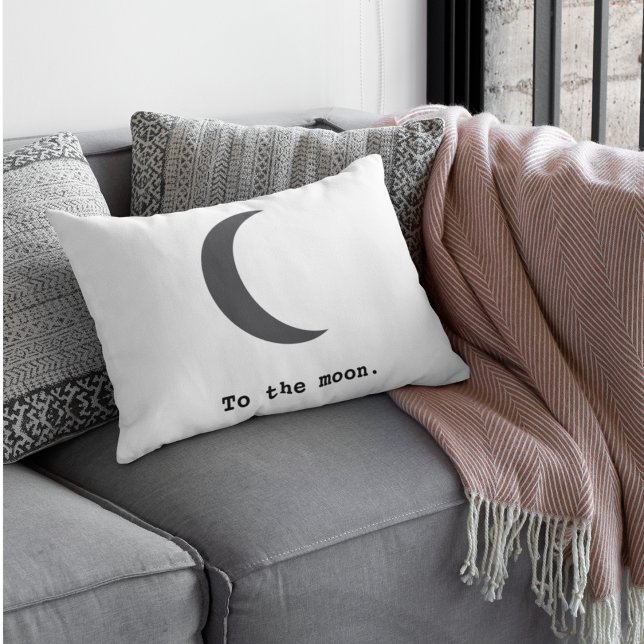 Cojín Lumbar Cita moderna y simple a la luna (Subido por el creador)