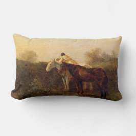 Cojín Lumbar Cita rural (Beso romántico a caballo)