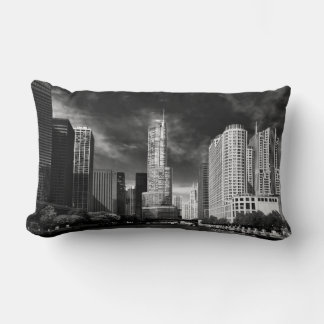 Cojín Lumbar Ciudad - Chicago IL - Trump Tower BW
