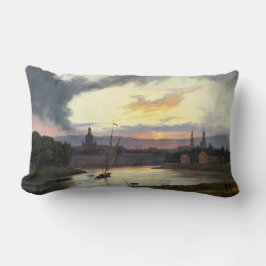 Cojín Lumbar Ciudad de Dresden al atardecer (Paisaje alemán)
