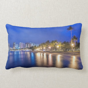 Cojín Lumbar Ciudad de Waikiki al amanecer