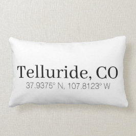 Cojín Lumbar Ciudad y coordenadas en blanco y negro personaliza