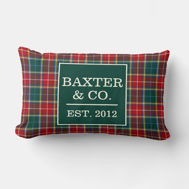 Cojín Lumbar Clan Baxter Tartan Scottish Plaid personalizado (Anverso)