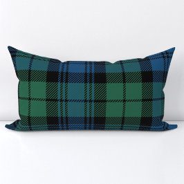 Cojín Lumbar Clan Campbell Plaid Tartan Green Blue Black Check