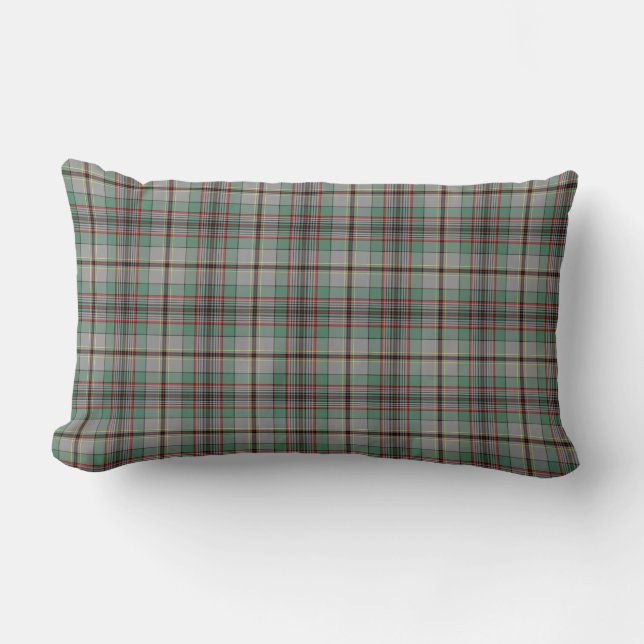Cojín Lumbar Clan gris y verde Craig escocés (Anverso)