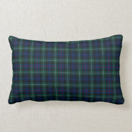 Cojín Lumbar Clan Mackenzie Tartan Dark Blue y Green Plaid