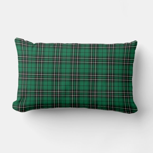 Cojín Lumbar Clan MacLean Hunting Tartan Bright Green Plaid (Anverso)