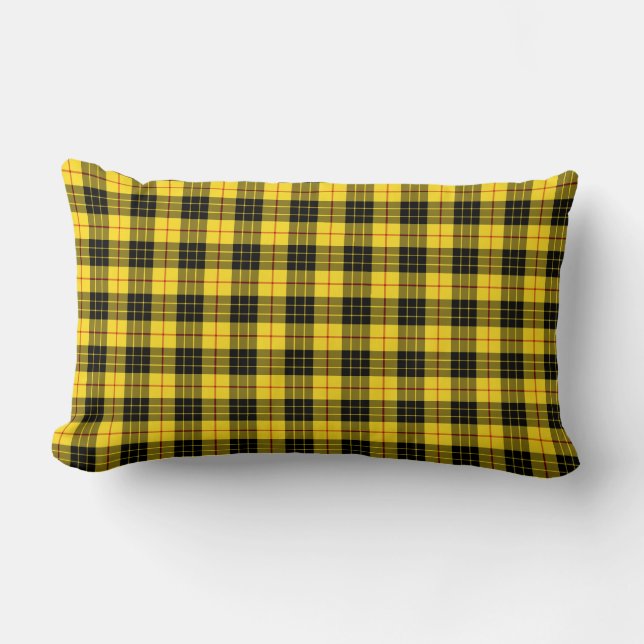 Cojín Lumbar Clan MacLeod Tartán negro y amarillo (Anverso)