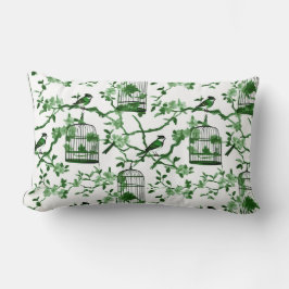 Cojín Lumbar Clásica de la Chinoiserie verde y blanca