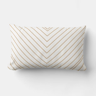 Cojín Lumbar Clásicas Flechas y Monograma de Art Deco en Blanco
