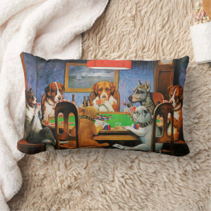 Cojín Lumbar Clásico Coolidge Vintage Juego de Poker de Perros