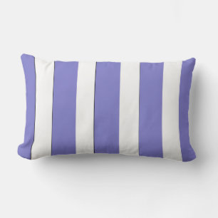 Cojín Lumbar Clásico Elegante De Bandas Azul Y Blanco