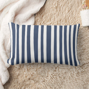 Cojín Lumbar Clásico Rayas Azules de Marina Náutico Atemporal
