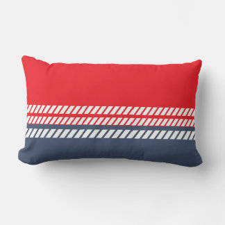 Cojín Lumbar Clásico Rojo Blanco y Azul con Rayas