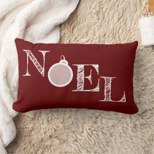 Cojín Lumbar Clásico Rojo Noel Rústico Navideño