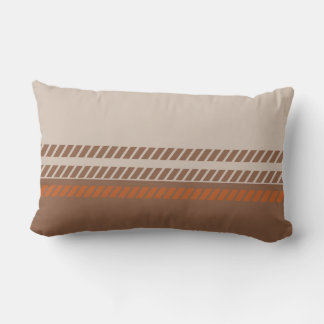 Cojín Lumbar Classic Brown and Tan and Orange with Stripes 