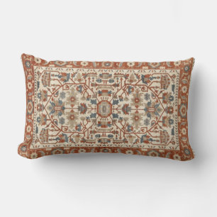 Cojín Lumbar Classic Oriental Warm Terracotta Floral Geometic