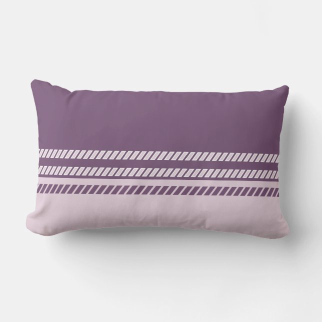 Cojín Lumbar Classic Plum Mauve Pink with Stripes Throw Pillow (Anverso)