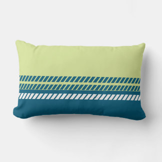 Cojín Lumbar Classic Teal and Lime with Stripes 