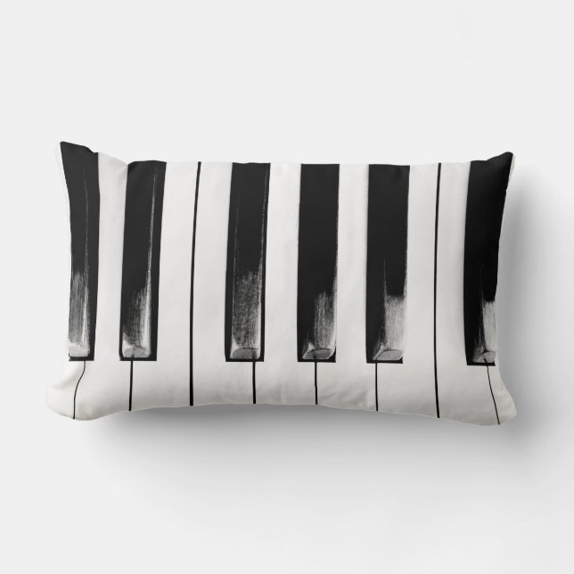 Cojín Lumbar Claves de piano antiguas (Anverso)