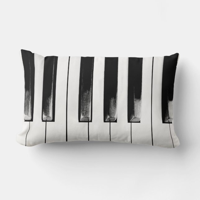 Cojín Lumbar Claves de piano antiguas (Anverso)