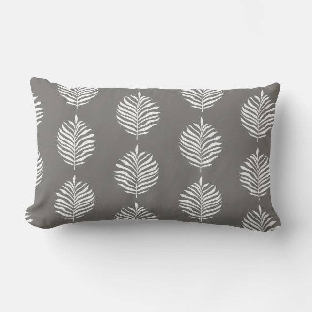 Cojín Lumbar Coastal Palm Leaf Pattern Foghorn Throw Pillow (Anverso)