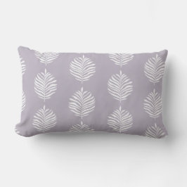 Cojín Lumbar Coastal Palm Leaf Pattern Misty Lilac Throw Pillow