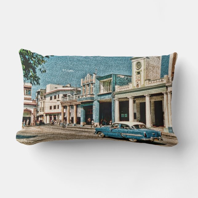 Cojín Lumbar Coche antiguo en una ciudad de Cuba (Anverso)