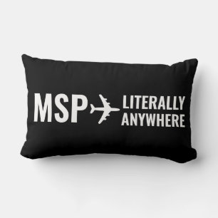 Cojín Lumbar Código del aeropuerto Viaje Lover Nomad Blanco Neg