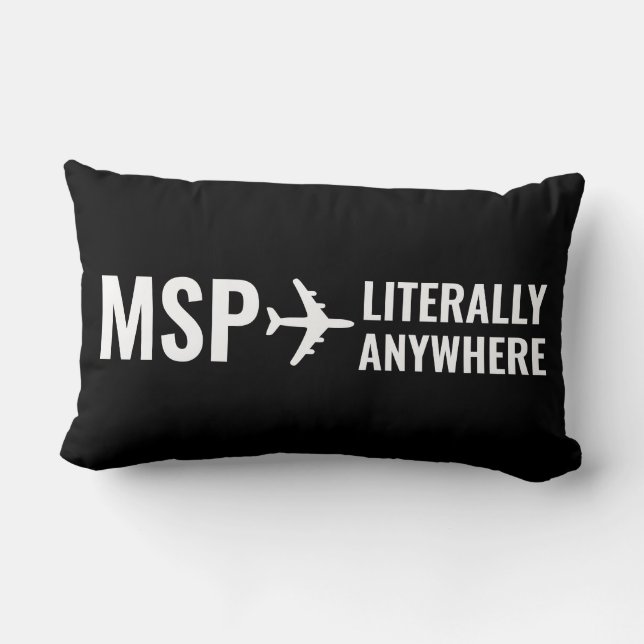 Cojín Lumbar Código del aeropuerto Viaje Lover Nomad Blanco Neg (Reverso )