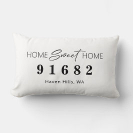 Cojín Lumbar Código postal del hogar dulce personalizado de col