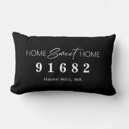 Cojín Lumbar Código postal del hogar dulce personalizado de col